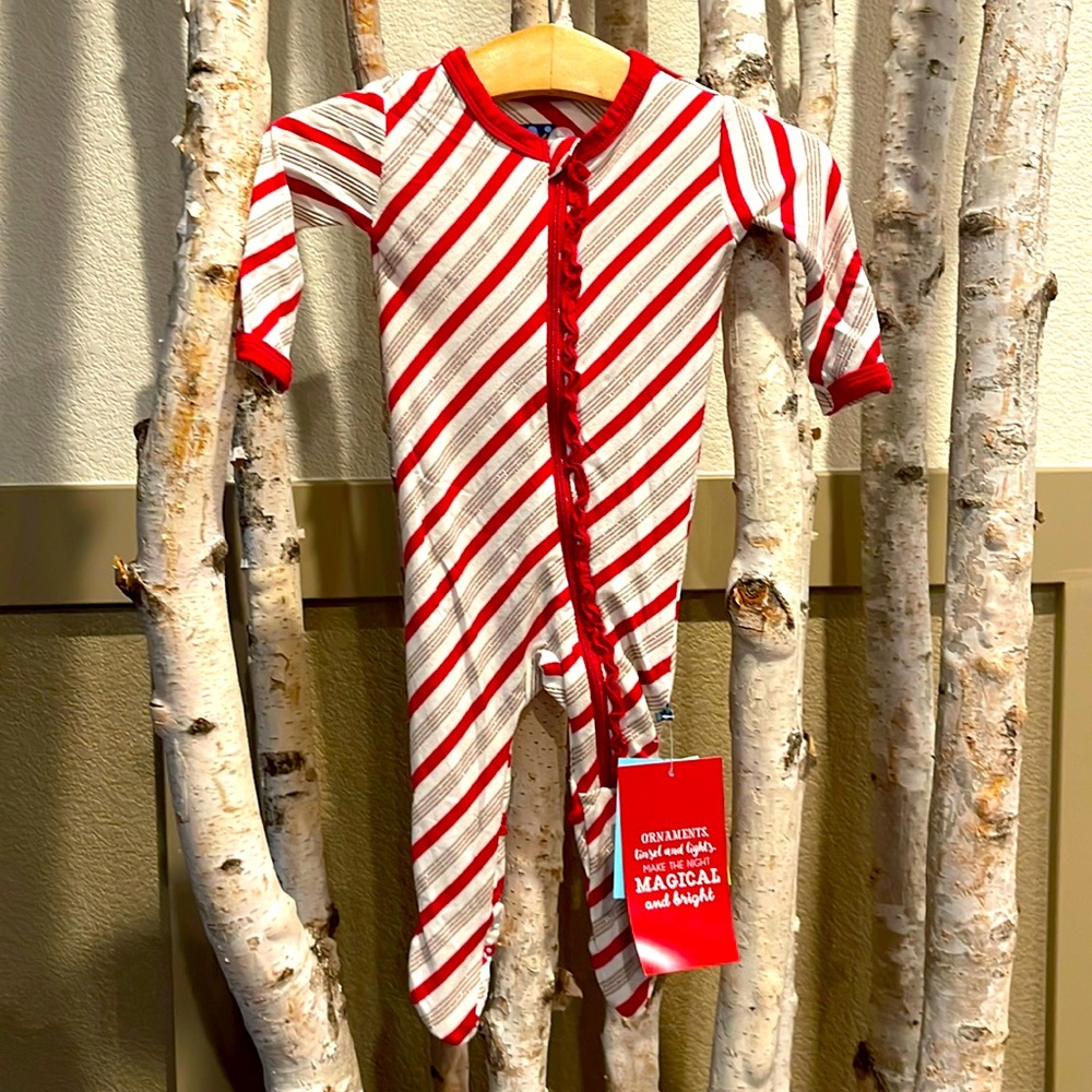 Kickee Holiday Muffin Ruffle footie.